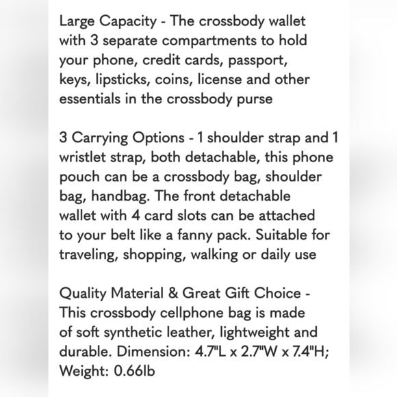 ECOSUSI Blue Crossbody/Satchel/Wristlet Bag, Versatile - Picture 15 of 15